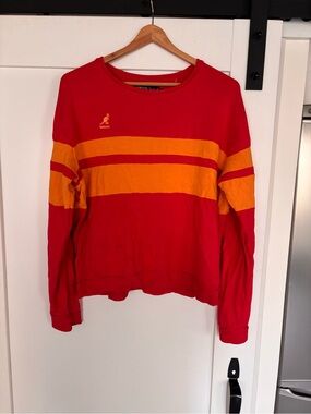Kangol Red and Orange Striped Long Sleeve